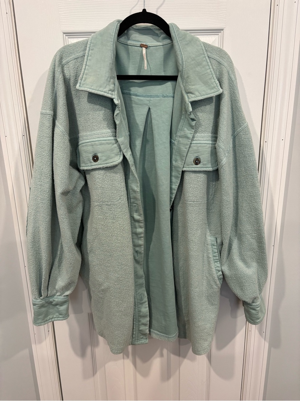 Free People Mint Blue Pullover Top